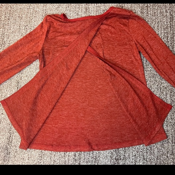 Mur Mur Rust orange split back long sleeve tee top Medium - Picture 4 of 13